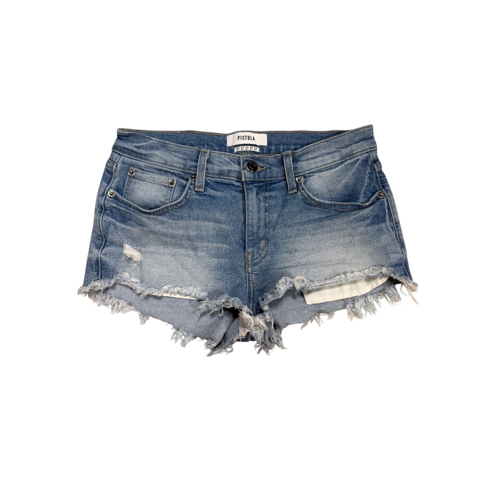 Pistola Distressed Micro Denim Shorts Size 27